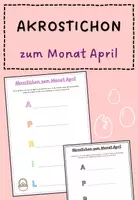 Vorschau - Stationenlernen - April: Akrostichon zum Monat April - Deckblatt