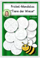Vorschau - Mal- und Bastelvorlagen - Mandalas "Wiese" zum Prickeln - Fensterbilder basteln Frühling - Deckblatt