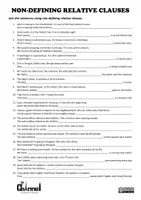 Vorschau - Arbeitsblätter - NON-DEFINING RELATIVE CLAUSES – Worksheet (20 sentences) - Seite 1