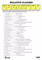 Vorschau - Arbeitsblätter - RELATIVE CLAUSES - Worksheet (30 Sentences) - Seite 1