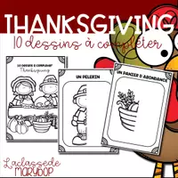 Aperçu - Fiches - Thanksgiving - 10 dessins à compléter - Page de couverture