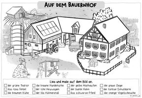 Vorschau - Arbeitsblätter - Differenzierte Lese-Wimmelbilder: Auf dem Bauernhof (Kl. 1/2) - Seite 2