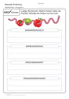 Vorschau - Arbeitsblätter - Arbeitsblätter | Gesunde Ernährung - Lustige Wortwürmer - Seite 3