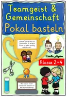 Vorschau - Stundenentwürfe - Fußball EM 2024 Teamgeist & Klassengemeinschaft Pokal basteln - Deckblatt