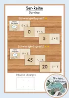 Vorschau - Stationenlernen - Domino 5er-Reihe (kleines 1x1/kleines Einmaleins) - Deckblatt
