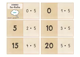 Vorschau - Stationenlernen - Domino 5er-Reihe (kleines 1x1/kleines Einmaleins) - Seite 1