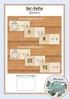 Vorschau - Stationenlernen - Domino 8er-Reihe (kleines 1x1/kleines Einmaleins) - Deckblatt