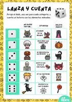 Vista previa - Hojas de trabajo - Lanza y cuenta Halloween. Fichas de escritura creativa - página 3