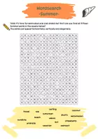 Vorschau - Arbeitsblätter - Wordsearch - "Summer" - Suchsel - Unterstufe - Seite 1