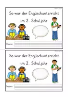 Vorschau - Stundenentwürfe - Rückblick Englischunterricht 2. Klasse: Englisch 2. Schuljahr Reflexionsheft - Seite 1