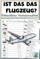 Vorschau - Arbeitsblätter - Übung "Ist das das Flugzeug?" Öffentliche Verkehrsmittel - DaZ / DaF / Deutsch - Deckblatt