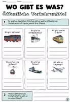 Vorschau - Arbeitsblätter - Wo gibt es was? Öffentliche Verkehrsmittel - DaZ / DaF / Deutsch - Seite 1
