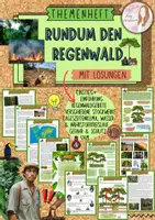Vorschau - Unterrichtsreihen - Tropischer Regenwald Unterrichtsmaterial Erdkunde Biologie Klasse 8–10 – Arbeitsblätter, Stockwerke, Tropen Klima, Abholzung, Palmöl, Klimawandel mit Lösungen - Deckblatt