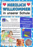 Vorschau - Anderer Materialtyp - Lied zur Einschulung: Herzlich Willkommen in unserer Schule - Deckblatt