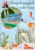 Vorschau - Mal- und Bastelvorlagen - Kleiner Sommergruß für die Sommerferien mit Wassereis - Deckblatt