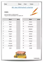 Vorschau - Arbeitsblätter - Wörterbuch | Arbeit mit dem Wörterbuch - Seite 1