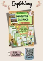 Vorschau - Unterrichtsreihen - Ökosystem Moor Unterrichtsmaterial Biologie Klasse 5–8 Arbeitsblätter Hochmoor Niedermoor Torf Entstehung Schutz Bedrohung mit Lösungen - Seite 3
