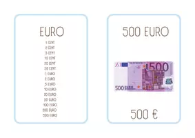Προεπισκόπηση - Flashcards - Ελληνικές + Αγγλικές κάρτες με "Χρήματα σε Ευρώ" - Σελίδα 1