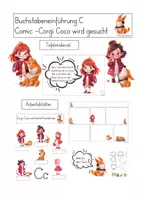 Vorschau - Arbeitsblätter - Buchstabe C - Comic: Candy sucht Coco - Deckblatt