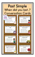 anteprima - Altro tipo di materiale - Simple Past - When did you last..? - Conversation Cards - Pagina di copertina