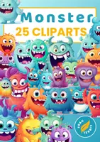 Vorschau - selbst erstellte Cliparts/Grafiken - 25 Monster Cliparts für deine Materialien - Deckblatt