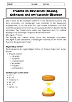 Vorschau - Arbeitsblätter - Präsens: Fach Deutsch: Gebrauch und Übungen - Seite 1