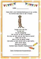 Vorschau - Arbeitsblätter - Abschiedsgruß Ende Klasse 4 - Erdmännchenklasse - Seite 1