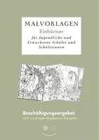 Vorschau - Arbeitsblätter - Malbuch Einhörner für jugendliche Schüler und Schülerinnen - Deckblatt