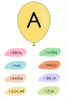 Vista previa - Juegos / Gamificación - Globos de las Vocales (primera letra rojo) - página 1