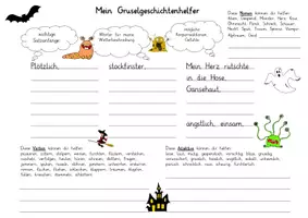 Vorschau - Arbeitsblätter - Gruselgeschichten: Wortschatz-Helfer (Satzanfänge) - Deutsch - Kl. 3/4 - Seite 2