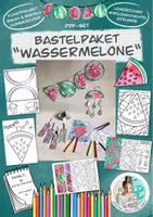 Vorschau - Spiele - Bastelpaket "Wassermelone" / Ausmalbilder / Lesezeichen / Girlande - Deckblatt