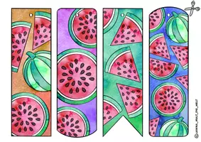 Vorschau - Spiele - Bastelpaket "Wassermelone" / Ausmalbilder / Lesezeichen / Girlande - Seite 2