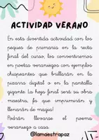 Vista previa - Hojas de trabajo - Actividad de verano - Poema acróstico veraniego - página 1