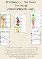 Vorschau - Spiele - 40 Rätselkarten zum Thema Anlaute (Anfangsunterricht, DaZ, Wortschatz) - Deckblatt