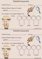 Vorschau - Mal- und Bastelvorlagen - Detektivausweis für Rätselkarten (Zusatzmaterial) - Deckblatt