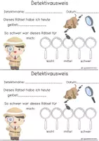 Vorschau - Mal- und Bastelvorlagen - Detektivausweis für Rätselkarten (Zusatzmaterial) - Seite 1
