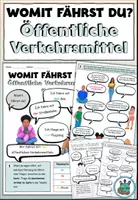 Vorschau - Arbeitsblätter - Womit fährst du? Öffentliche Verkehrsmittel - Artikel im Dativ - DaZ / DaF / Deutsch - Deckblatt