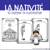 Aperçu - Fiches - La Nativité - 10 dessins à compléter - Page de couverture