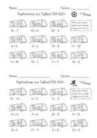 Vorschau - Arbeitsblätter - Kopfrechnen zur Fußball EM 2024 (9 AB) - Seite 1