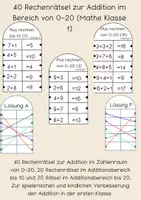 Vorschau - Spiele - XXL Rechenrätsel Materialpaket (Mathe) - Seite 1