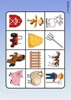 Vorschau - Arbeitsblätter - Wortschatz Bingo - Bauernhof (Klasse 1 und 2) - Seite 1