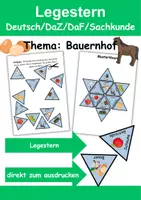 Vorschau - Arbeitsblätter - Legestern Bauernhof Wortschatz - DaZ/DaF, Deutsch (Klassen 1 und 2) - Deckblatt