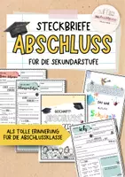 Vorschau - Arbeitsblätter - Abschluss Abschied Sekundarstufe (Abschiedsheft mit Steckbrief) - Deckblatt