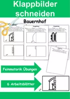 Vorschau - Arbeitsblätter - Klappbilder Bauernhof schneiden - DaZ/DaF, Deutsch, Kunst - Deckblatt