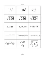 Vorschau - Arbeitsblätter - Quadratzahlen Potenzen Wurzeln - AB bzw. Lernkarten - Deckblatt