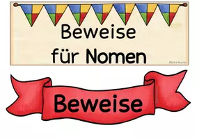 Vorschau - Poster - Beweise für Nomen Aushänge und Tafelmaterial - märchenhafte Wortarten - Seite 1