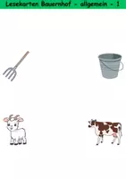 Vorschau - Arbeitsblätter - Lesekarten Bauernhof schwer - DaZ/DaF, Deutsch (Grundschule) - Seite 1