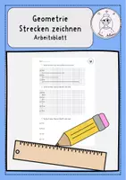 Vorschau - Arbeitsblätter - Geometrie 2. Klasse: Strecken zeichnen AB - Deckblatt