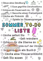 Vorschau - Mal- und Bastelvorlagen - Sommer To-do Liste - Aktivitäten für die Sommerzeit - Deckblatt