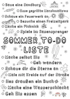 Vorschau - Mal- und Bastelvorlagen - Sommer To-do Liste - Aktivitäten für die Sommerzeit - Seite 1